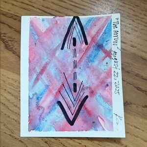 Abstract Watercolor Art with Black Accent ink